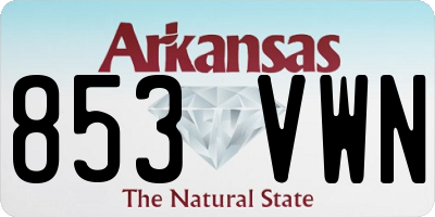 AR license plate 853VWN