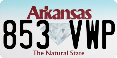 AR license plate 853VWP
