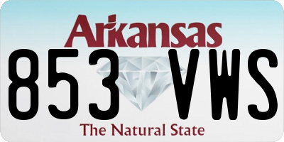 AR license plate 853VWS