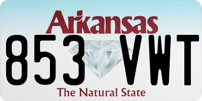 AR license plate 853VWT