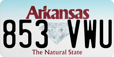AR license plate 853VWU