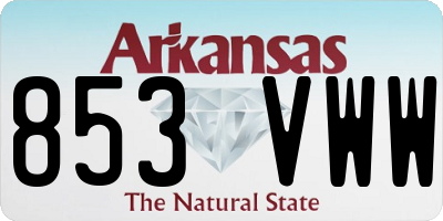 AR license plate 853VWW