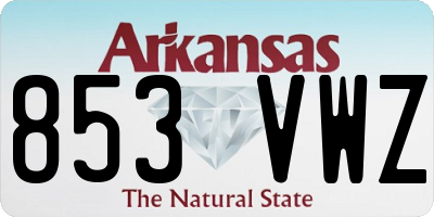 AR license plate 853VWZ