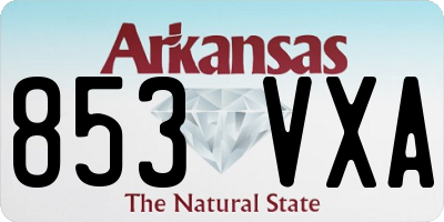 AR license plate 853VXA