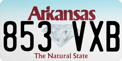 AR license plate 853VXB