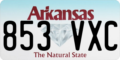 AR license plate 853VXC