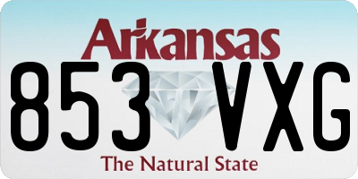 AR license plate 853VXG