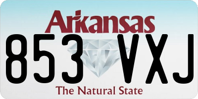 AR license plate 853VXJ