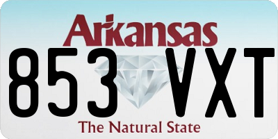 AR license plate 853VXT