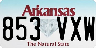 AR license plate 853VXW