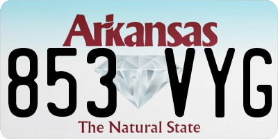 AR license plate 853VYG