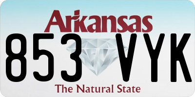 AR license plate 853VYK