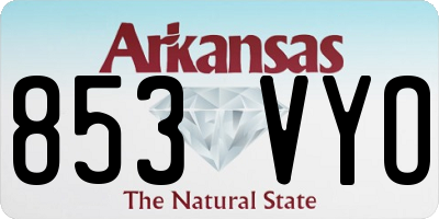 AR license plate 853VYO