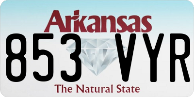 AR license plate 853VYR