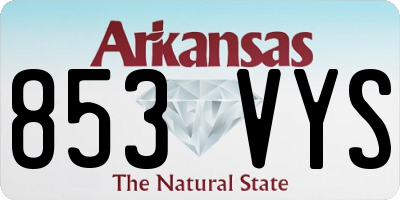 AR license plate 853VYS
