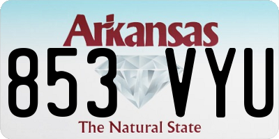 AR license plate 853VYU