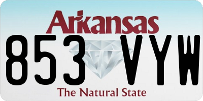 AR license plate 853VYW