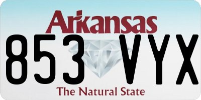 AR license plate 853VYX
