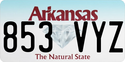 AR license plate 853VYZ