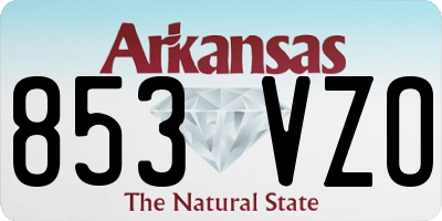 AR license plate 853VZO