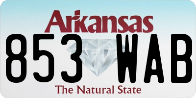 AR license plate 853WAB