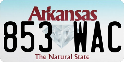 AR license plate 853WAC