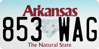AR license plate 853WAG