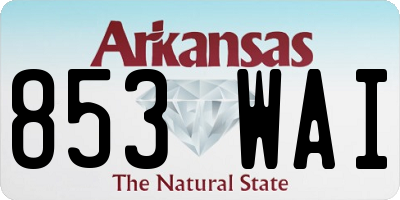 AR license plate 853WAI