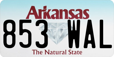 AR license plate 853WAL