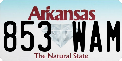 AR license plate 853WAM