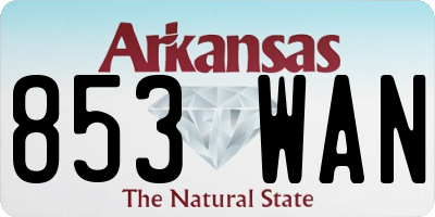 AR license plate 853WAN