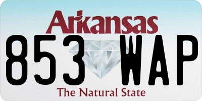 AR license plate 853WAP