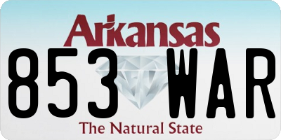 AR license plate 853WAR