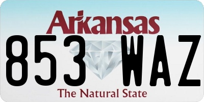 AR license plate 853WAZ