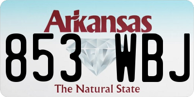 AR license plate 853WBJ