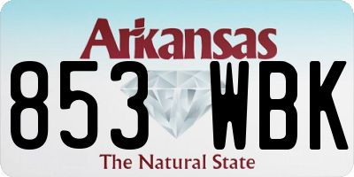 AR license plate 853WBK