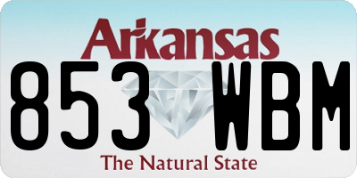 AR license plate 853WBM
