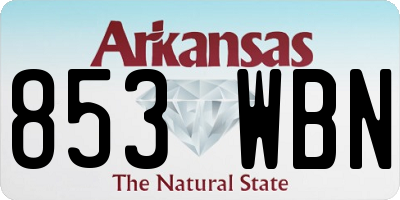 AR license plate 853WBN