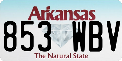 AR license plate 853WBV