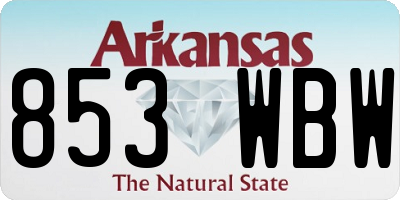 AR license plate 853WBW