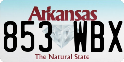 AR license plate 853WBX
