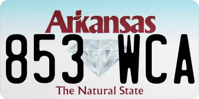 AR license plate 853WCA