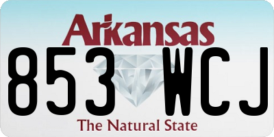 AR license plate 853WCJ