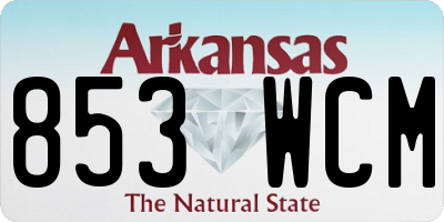 AR license plate 853WCM
