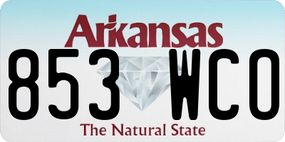 AR license plate 853WCO