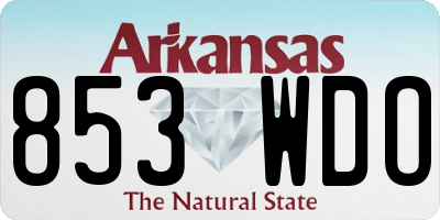 AR license plate 853WDO