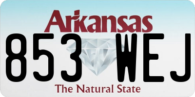 AR license plate 853WEJ