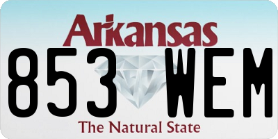 AR license plate 853WEM