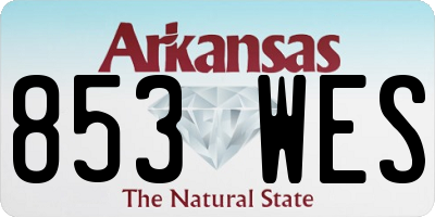 AR license plate 853WES