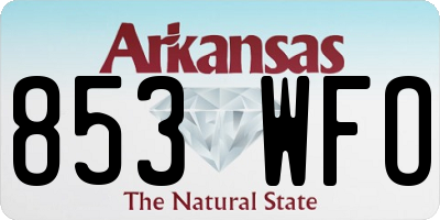 AR license plate 853WFO